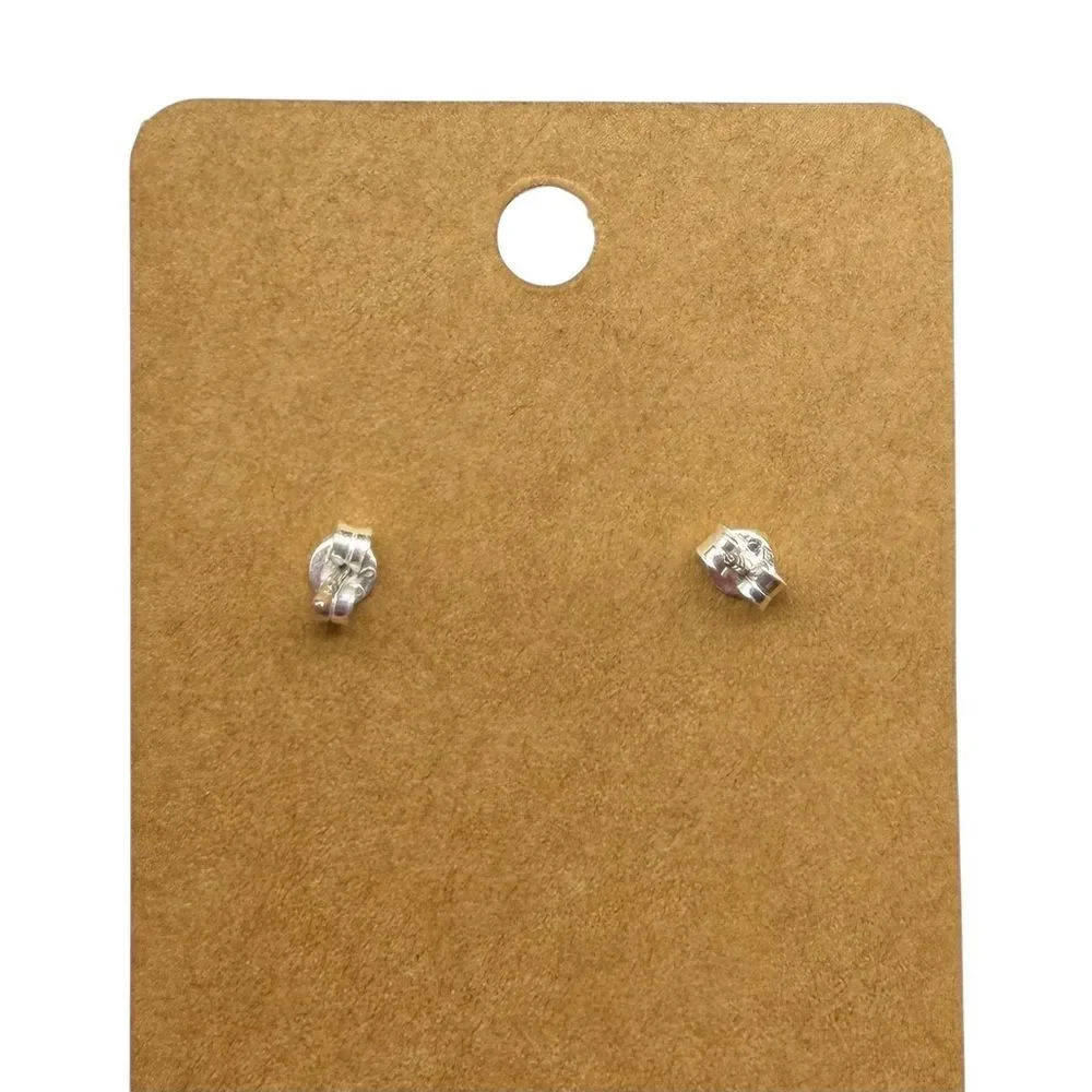 Amethyst Stud Earrings Solid 925 Sterling Silver Purple